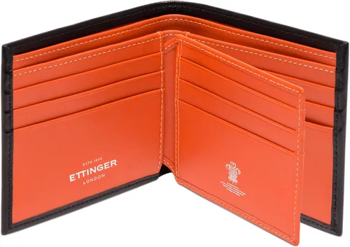 Vista 3 de Ettinger Billetera Billetera para hombre con 12 ranuras para tarjetas de crédito, NegroNaranja
