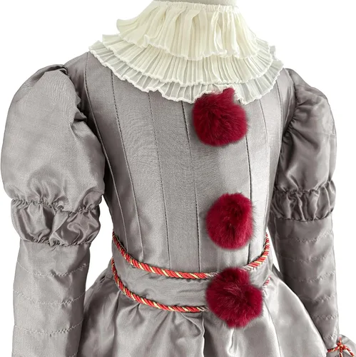 Vista 4 de Scary IT Clown Costume for Kids and Adults Halloween Cosplay Outfit