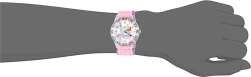 Vista 2 de Disney Reloj de cuarzo para niña 'Cenicienta' de plástico y nailon, color rosa (Modelo W002953), Rosado, Classic