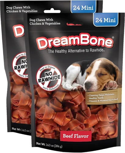 Vista 12 de DreamBone Mini masticables, hechos con pollo real, masticables sin cuero crudo para perros, 24