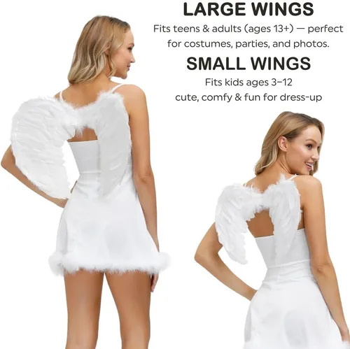 Vista 5 de Sunboom Angel Wings Adult Women - Angel Costume Feather Wings for Kids Girls