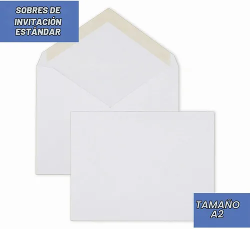 Vista 2 de Mead - Sobres de invitación A2, 4-3/8" x 5-3/4", cierre engomado, sobres de correo de papel tejido blanco premium de 24 lb, 100 unidades (CO198)