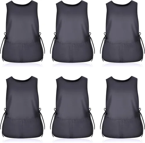 Vista 27 de TFTAFAN Delantal Cobbler Unisex Impermeable Delantal con 2 Bolsillos Profundos Art Smock para Pintar Limpieza Artiest Delantal Trabajo Cocina