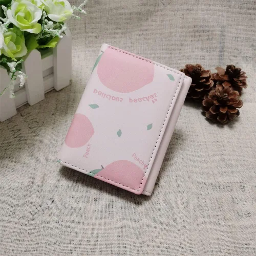 Vista 3 de Dibujos animados impreso PU cartera mujeres monedero tarjeta monedero efectivo, Rosado, Dulce