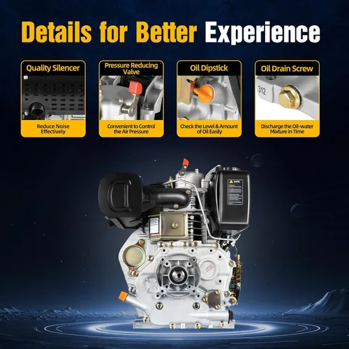 Vista 7 de Motor diesel 10HP, motor diesel de 418CC 4 tiempos