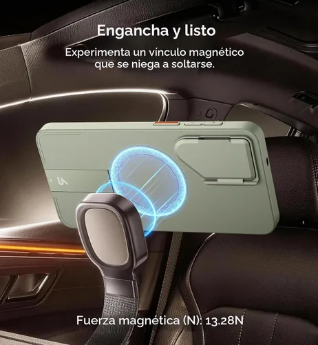 Vista 4 de SURITCH Funda para teléfono Samsung Galaxy S26 Plus, cubierta protectora magnética con cubierta de cámara y soporte de metal ajustable para Galaxy