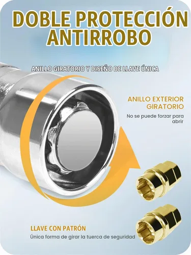 Vista 3 de MIKKUPPA Tuercas de Seguridad para Ruedas M14x1.5, Cromadas de 1.5" de Longitud con Asiento Cónico, Juego de Tuercas de Bloqueo para Ruedas