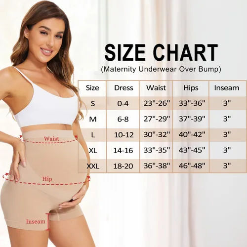 Vista 6 de Ropa interior de maternidad sin costuras para mujer, con cintura alta, para apoyo al vientre