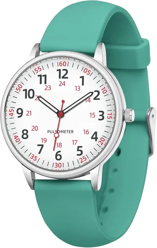 Vista 9 de IBSO Reloj de Mujer para Enfermera Fácil de Leer Esfera Relojes de Pulsera Correa de Silicona Resistente al Agua Relojes con Segundero y 24 Horas