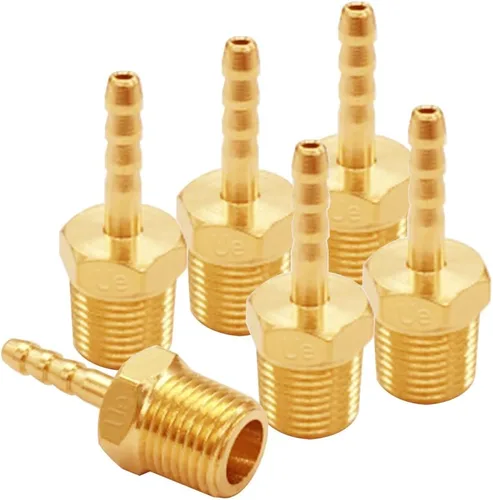 Vista 15 de Uenede 6 accesorios de púas de manguera de latón de 1/2 pulgada NPT macho a 1/2 pulgadas, conector adaptador de púas incluye 6 abrazaderas de acero