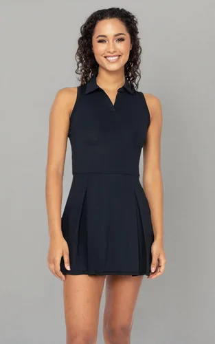 Vista 4 de 90 Degree By Reflex Vestido de tenis plisado con espalda cruzada y cuello
