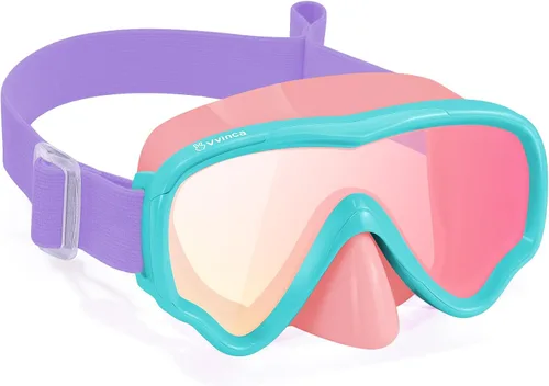 Vista 30 de Vvinca Kids-Goggles with Nose Cover, Diving Mask Elastic Fabric Strap Anti Fog Anti Shattered Lens for Kids Swim Goggles 3-14