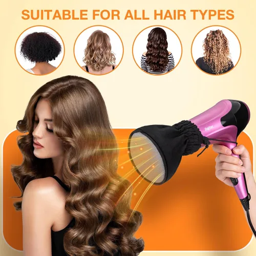 Vista 9 de Noverlife Difusor de secador de pelo, tapa difusora universal para secadora de pelo, accesorio de doble capa de nailon para secador de pelo, funda