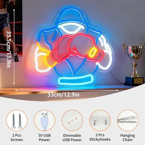Vista 2 de Letrero de luz de neón para decoraciones nocturnas (boxeo)