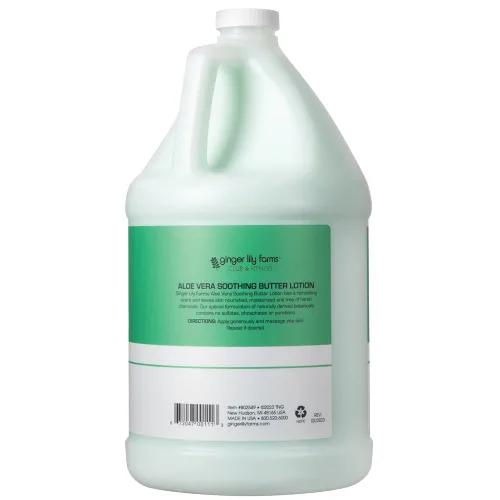 Vista 2 de Ginger Lily Farms Club & Fitness Loción de mantequilla calmante para piel seca, 100% vegana y libre de crueldad, aroma a aloe vera, repuesto de 1