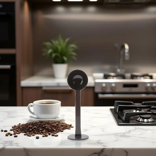 Vista 7 de Cuchara de grano de café gris 2 en 1, cuchara de tamper, herramienta de té para café en granos, cucharas de café de medición de café