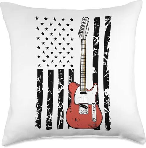 Vista 4 de Guitar Graphic Guitar Player Rock Band Member Musician Music Throw Pillow