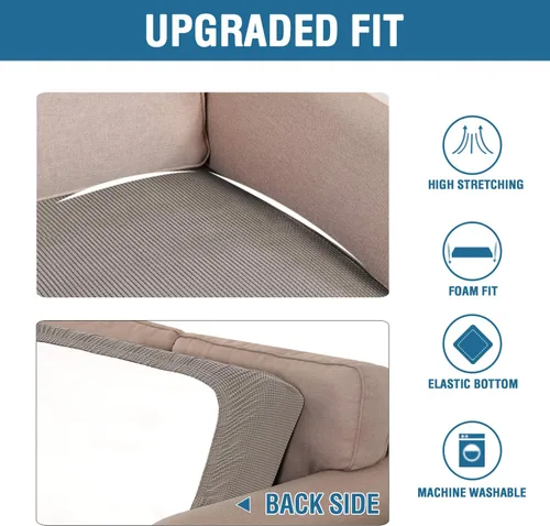 Vista 394 de H.VERSAILTEX Fundas de Cojín de Asiento Individuales Super Elásticas Fundas de Sofá Fundas de Cojín de Sofá Fundas Deslizables Juegos Tela de Sarga