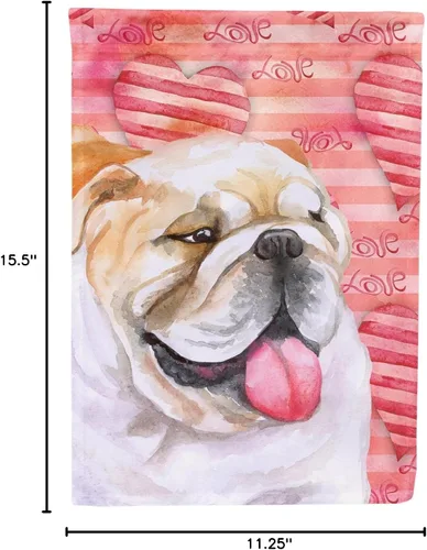 Vista 7 de Caroline's Treasures BB9726GF - Bandera de jardín con diseño de bulldog inglés y amor, bandera roja para buzón, bandera decorativa para patio