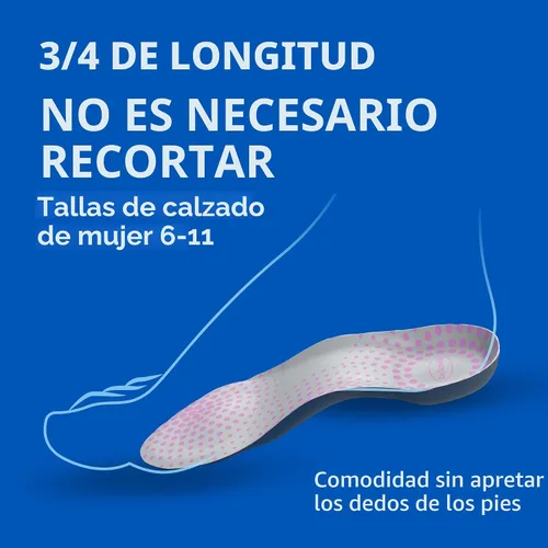 Vista 5 de Plantillas Dr. Scholl's Tri-Comfort para mujer (talla 6-11), 1 par, 3/4 de longitud