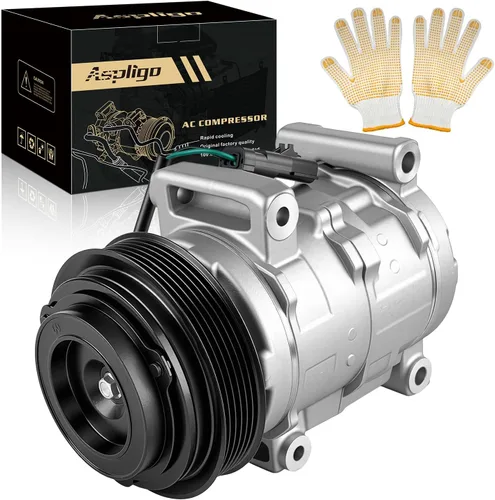 Vista 9 de Compresor de A/C con embrague compatible con Durango 2000-2003 4.7L 5.9L, para Dodge Dakota 2002-2003, para Ram 1500 2500 3500 2002-2003, CO 4854C