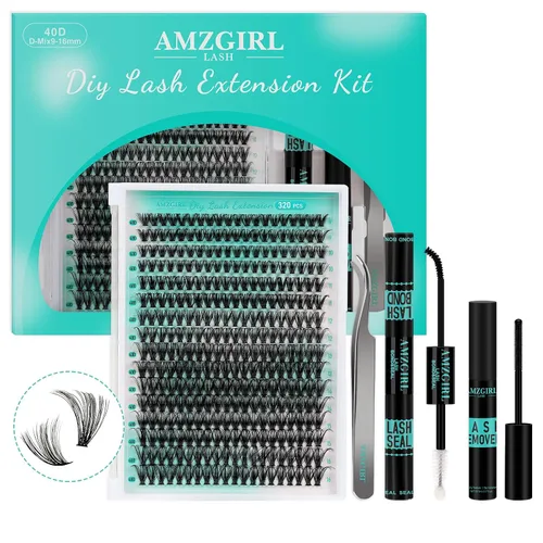 Vista 13 de Kit de Extensión de Pestañas, Kit de Racimos de Pestañas DIY 168Pcs con Pegamento de Unión y Sello Impermeable, Removedor de Pestañas para Kit