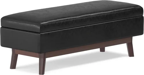 Vista 35 de SIMPLIHOME Owen Mesa de Centro Rectangular Moderna de Mediados de Siglo de 34 pulgadas de Ancho con Otomana de Almacenamiento en Tela de Poliéster