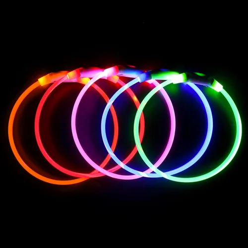 Vista 7 de Vizpet - Collares para perros pequeños, collar ajustable con luz LED, recargable por USB, collar de seguridad brillante para gatos y perros (naranja)