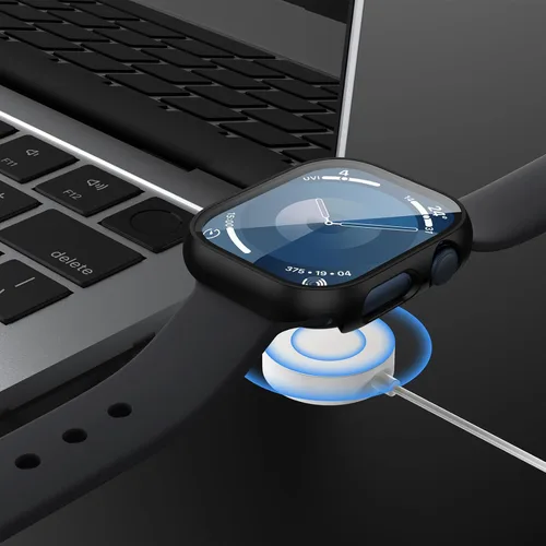 Vista 6 de Paquete de 6 fundas para Apple Watch Series 10 de 42mm con protector de pantalla de vidrio templado, JZK protector delgado con cobertura completa