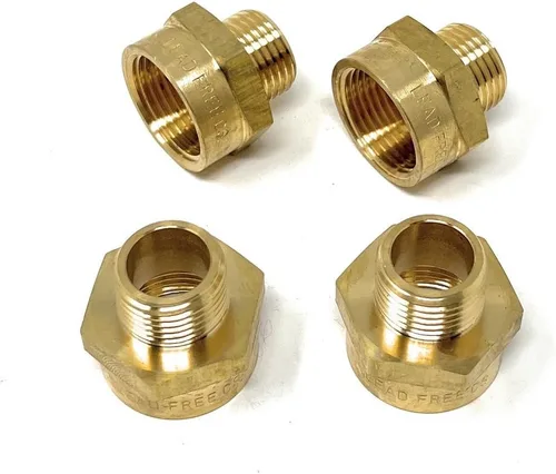 Vista 14 de Adaptador de latón sin plomo Cascada, rosca G británica BSPP macho a NPT hembra (1" x 1" (1 pieza))