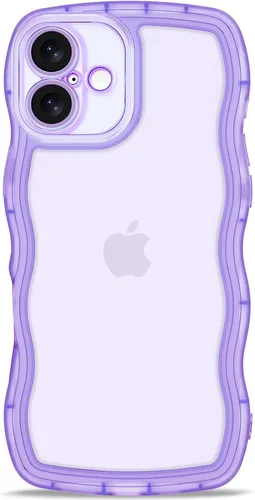 Vista 138 de Anuck Funda para iPhone 13 Pro con borde ondulado, diseño trasero transparente, agarre antideslizante, forma de marco rizado ondulado, a prueba
