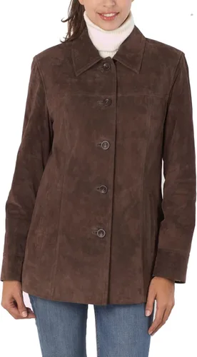 Vista 2 de BGSD Abrigo de cuero de gamuza para mujer (regular, talla grande y pequeña)