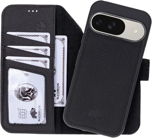 Vista 17 de BLACKBROOK Juego de funda y cartera magnética desmontable 2 en 1 para iPhone 13 Pro Max, cartera desmontable de cuero de grano completo Carter
