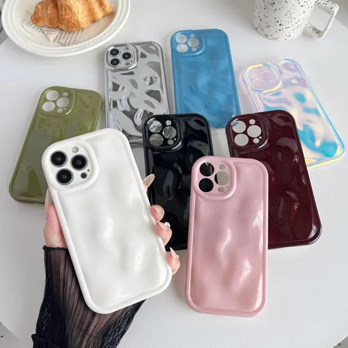 Vista 2 de Caseative Funda para iPhone 13 Pro Max, color negro Galjanoplastia de cromo suave de la burbuja del meteorito de la onda de la ondulación