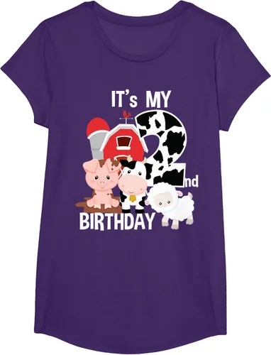 Vista 60 de Camiseta para fiesta de 2 años con texto en inglés "It's My 2nd Birthday", Negro