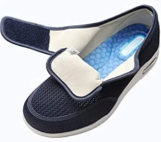 Vista 5 de youyun Zapatos para diabéticos de hombre ancho zapato para hombres ancianos cierre ajustable transpirable ligero antideslizante para pies hinchados