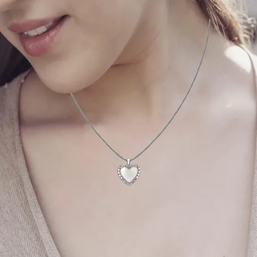 Vista 4 de LeCalla Collar de corazón de plata de ley 925 con dije de corazón infinito ligero para mujeres, adolescentes, esposa, mamá, regalo de cumpleaños