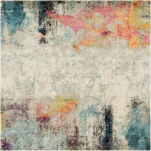 Vista 23 de Tapete abstracto Unique Loom, colección Estrella, moderno, multiárea, Polipropileno, Beige