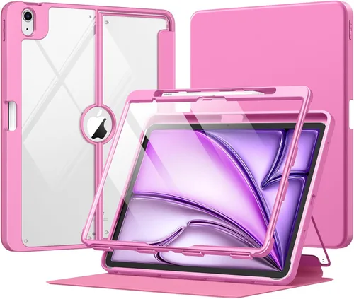Vista 24 de MoKo Funda para iPad Air de 11 pulgadas 7ª/6ª generación M3/M2 2025/2024, iPad Air 5ª/4ª generación de 10.9 pulgadas 2022/2020 con soporte