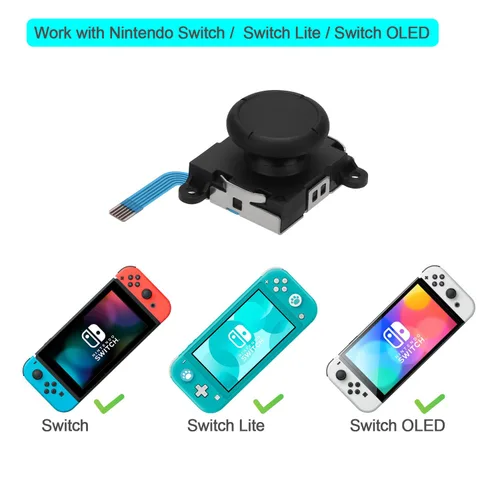 Vista 2 de Maiweitong 4pcs Replacement Thumb Stick Joystick for NS SwitchSwitch OLEDSwitch Lite Left Right Joy-Con Controller - Analog Repair Drift Fix