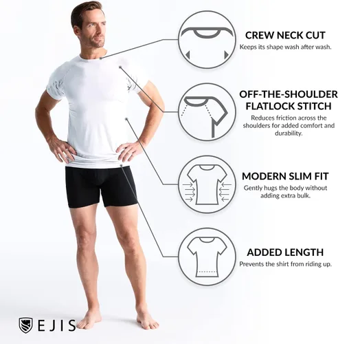 Vista 5 de Ejis Sudor Defense Undershirt Cuello Redondo A Prueba de Sudor en las Axilas Micro Modal