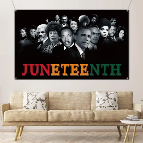 Vista 5 de Sunwer Juneteenth - Telón de fondo para cabina de fotos con personajes famosos afro americanos, 19 de junio de 1865, decoración del Día