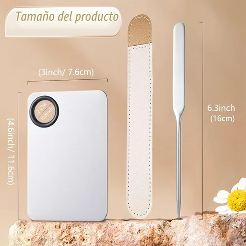 Vista 2 de Espátula de maquillaje coreana, espátula de maquillaje coreana Picasso, espátula de base coreana, espátula coreana profesional y paleta de mezcla