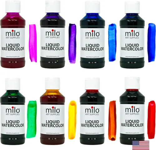 Vista 7 de milo Juego de acuarela líquida fluorescente, 6 colores UV neón, botellas