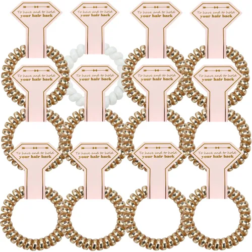 Vista 16 de Lazos para el cabello, 12 bobinas en espiral para despedida de soltera, regalo de dama de honor para novia, boda, mujeres, fiestas, invitados, Negro
