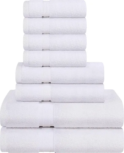 Vista 12 de Towel and Linen - Juego de toallas Mart color borgoña, 2 toallas de baño, 2 toallas de mano y 4 paños de 2 capas de baja torsión de 600 GSM, hilado