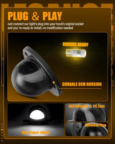 Vista 8 de LESAUCE Kit de luces LED para matrícula para Dodge Ram 1500 Pickup 1994-2001, Dodge Ram 2500/3500 1994-2002 Pickup - LED blanco de 6000 K, carcasa