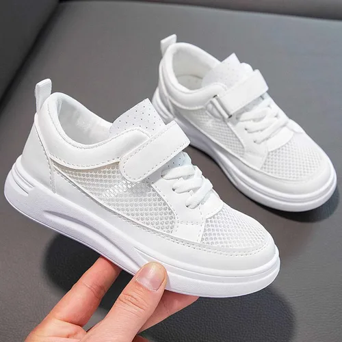 Vista 6 de IWIHMIV Zapatos deportivos de malla transpirable antideslizante para niños y niñas, para correr, deportes, caminar, zapatos deportivos cómodos