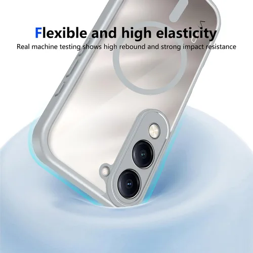 Vista 253 de Funda magnética transparente compatible con Xiaomi 17T, color negro 2 en 1 PC + TPU cubierta de teléfono a prueba de golpes, carcasa protectora