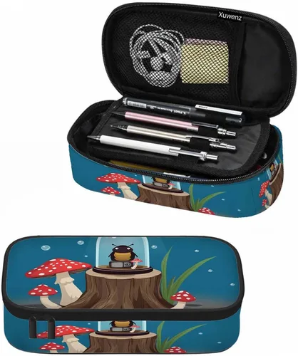 Vista 29 de Estuche organizador de lápices de alpaca, diseño de llama, hojas de animales, caja de papelería, caja de maquillaje, suministros escolares